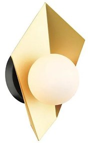Φωτιστικό Τοίχου - Απλίκα HL42591W28BG 1ΧG9 16Χ14Χ28 Gold-Black Aca Decor Metal, Glass