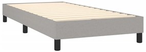 vidaXL Κρεβάτι Boxspring με Στρώμα &amp; LED Αν.Γκρι 80x200 εκ. Υφασμάτινο