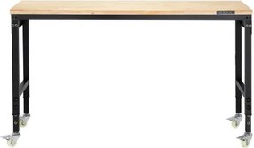 VEVOR 60" Workbench on Wheels Adjustable Height Table with Power Outlet &amp; Pegboard