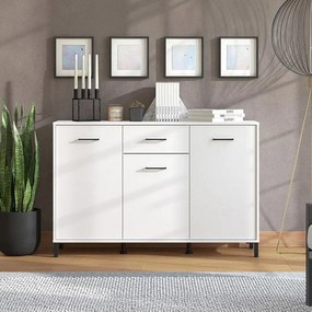 Κομότα - Μπουφές Vienne 3K1F Λευκό 138x40x90 εκ. 138x40x90 εκ.