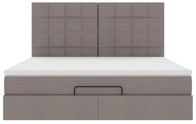 vidaXL Οθωμανικό κρεβάτι με στρώμα Taupe 180x200cm ύφασμα