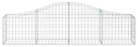 vidaXL Συρματοκιβώτια Τοξωτά 15 τεμ. 200x30x40/60 εκ. Γαλβαν. Ατσάλι