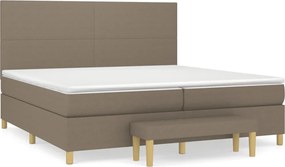 vidaXL Κρεβάτι Boxspring με Στρώμα Taupe 200x200 εκ. Υφασμάτινο