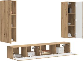 vidaXL Σετ επίπλου τηλεόρασης 3 τμχ. Artisan Oak Επεξεργασμένο Ξύλο