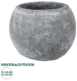 Artificial Garden ALONISSOS 20458 Τσιμεντένιο Κασπώ Γλάστρα - Flower Pot Γκρι Φ18.5cm x Υ14.5cm