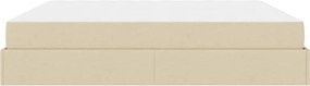 vidaXL Σκελετός κρεβατιού με στρώμα με στρώμα 2 pcs Κρεμ ύφασμα