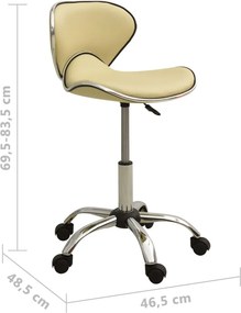 323677 vidaXL Salon Spa Stool Cream Faux Leather