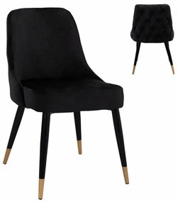 Καρέκλα Serenity HM8527.04 52x61x83cm (Σετ 2τμχ) Black Μέταλλο,Ύφασμα
