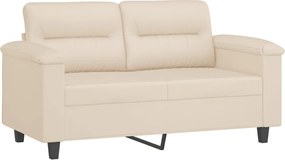 vidaXL Καναπές Διθέσιος Μπεζ 120 εκ. Ύφασμα μικροϊνών