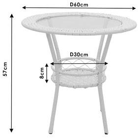 Σαλόνι κήπου Saylor pakoworld σετ 3τεμ μέταλλο-pe rattan λευκό - 140-000027