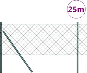 vidaXL Στύλος Περιφράξεων Πράσινο 0,8 x 25 μ (60 x 60 mm διχτυωτό)