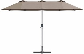 vidaXL Ομπρέλα Κήπου Taupe 370 x 197 x 239 εκ.