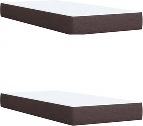 vidaXL Κρεβάτι Boxspring με Στρώμα Σκούρο Καφέ 200x200 εκ. Υφασμάτινο