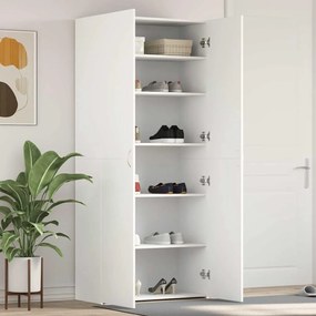 vidaXL Ντουλάπα Παπουτσιών Λευκό 80 x 35.5 x 180 εκ Επεξεργασμένο ξύλο