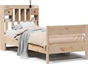 vidaXL Κρεβάτι Βιβλιοθήκη Χωρίς Στρώμα 75x190 εκ Μασίφ Ξύλο Πεύκο