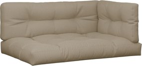 vidaXL Μαξιλάρια Παλέτας 3 τεμ. Taupe Υφασμάτινα