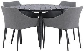 Σετ Τραπέζι και καρέκλες Dallas 4089, Polyξύλο, Ύφασμα, Μέταλλο, Μαξιλάρι καθίσματος: Ναι | Epipla1.gr