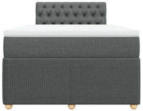 Κρεβάτι Boxspring με Στρώμα Σκούρο Γκρι 120x190 εκ Υφασμάτινο - Γκρι