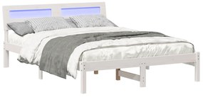 vidaXL Σκελετός Κρεβατιού Λευκό 140 x 190 cm Συμπαγές ξύλο πεύκου