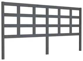 Κεφαλάρι Κρεβατιού Γκρι 185,5x4x100 εκ. από Μασίφ Ξύλο Πεύκου - Γκρι