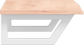 vidaXL Ράφι Νιπτήρα Τοίχου από Ατσάλι / Μασίφ Ξύλο Δρυός