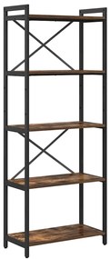 vidaXL Βιβλιοθήκη Καπνιστή δρυς 60 x 30 x 153 εκ Επεξεργασμένο ξύλο