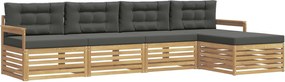 vidaXL Σειρά Καναπέ Εξωτερικού 5 pcs Άσπρο και Ανθρακί Πολυεστέρας