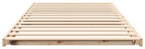 vidaXL Κρεβάτι δαπέδου Καφέ 100 x 200 cm Μασίφ ξύλο πεύκου