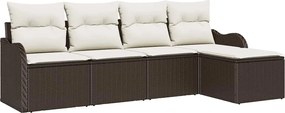 vidaXL Σετ Καναπέ Κήπου 5 pcs Καφέ συνθετικό ρατάν