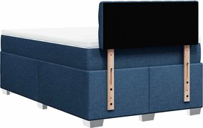 vidaXL Κρεβάτι Boxspring με Στρώμα Μπλε 120x190 εκ. Υφασμάτινο