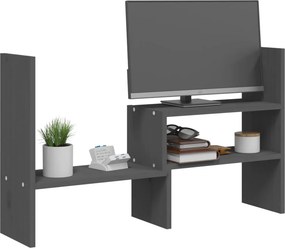 vidaXL Βάση Οθόνης Γκρι (39-72)x17x43 εκ. από Μασίφ Ξύλο Πεύκου