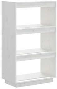 vidaXL Βιβλιοθήκη/Διαχωριστικό Χώρου Λευκό 60x35x103 εκ. Μασίφ Πεύκο