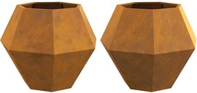 vidaXL Γλάστρα 2 pcs Σκ rusty 75 x 75 x 60 εκ