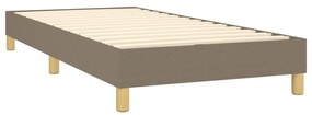 Κρεβάτι Boxspring με Στρώμα Taupe 90x200 εκ. Υφασμάτινο - Μπεζ-Γκρι