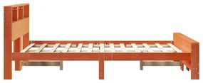 vidaXL Σκελετός Κρεβατιού Καφέ κεριού 150 x 200 cm Μασίφ ξύλο πεύκου