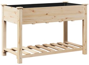 vidaXL Γλάστρα Κήπου με Ράφι 115x59x76 εκ Μασίφ Ξύλο Πεύκου