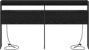 vidaXL Κεφαλάρι Αποθήκης με ράφι Μαύρη δρυς 180 cm Επεξεργασμένο ξύλο