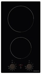 Davoline DVC29K Domino Κεραμική Εστία 29x52εκ Μαύρη