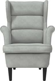 vidaXL Πολυθρόνα Ανοιχτό γκρι Βελούδο