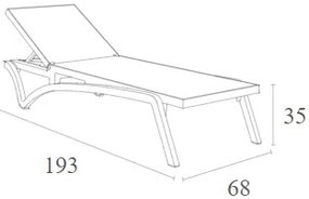 ΞΑΠΛΩΣΤΡΑ ΠΟΛ/ΝΙΟΥ ΠΑΣΙΦΙΚ DOVE GREY 193X68X35εκ.
