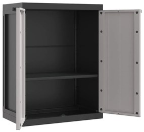 vidaXL Ντουλάπι Αποθ. Εξ. Χώρου Γκρι/Μαύρο 65x37x85 εκ. Πολυπροπυλένιο