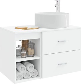 vidaXL Σετ Επίπλων Μπάνιου 2 pcs Λευκό Επεξεργασμένο Ξύλο