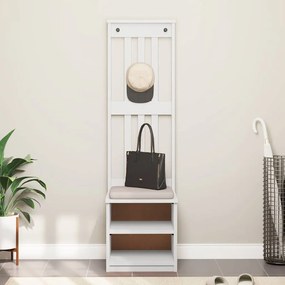 vidaXL Δέντρο χωλ SANDNES Λευκό 45x40x159,5 εκ. Πεύκο μασίφ ξύλο