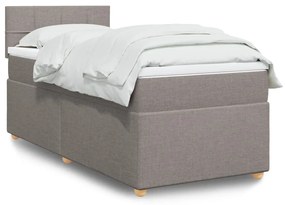 Κρεβάτι Boxspring με Στρώμα Taupe 100 x 200 εκ. Υφασμάτινο - Μπεζ-Γκρι