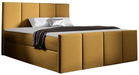 Κρεβάτι continental Baltimore 154, Μονόκλινο, Continental, Κίτρινο, 120x200, Ταπισερί, Τάβλες για Κρεβάτι, 124x213x103cm, 108 kg, Στρώμα: Ναι