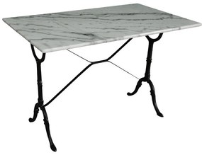 Τραπέζι μαρμάρινο Weiber μαντέμι σε λευκή-μαύρη απόχρωση 100x60x70.8εκ 100x60x70.8 εκ.