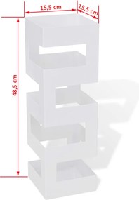 Ομπρελοθήκη / Μπαστουνοθήκη Τετράγωνη Λευκή 48,5 εκ. Ατσάλινη