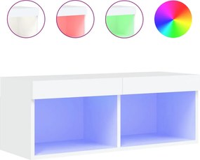 vidaXL Έπιπλο Τηλεόρασης με LED Λευκό 80 x 30 x 30 εκ.