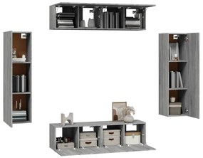 vidaXL Σετ Επίπλων Τηλεόρασης 6 Τεμ. Γκρι Sonoma Επεξεργασμένο Ξύλο