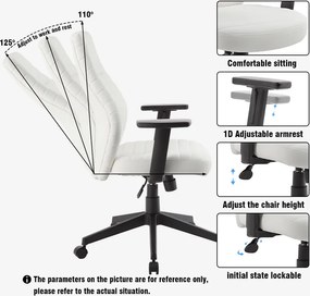 Καρέκλα γραφείου διευθυντή Benno pakoworld με pu χρώμα λευκό